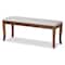 Baxton Studio Cornelie Transitional Grey Upholstered and Walnut Wood Dining Bench 169-10920 - alternate 1